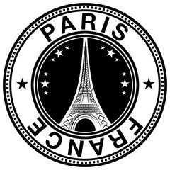 Paris France Eiffel Tower Stamp Label Seal