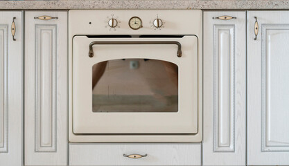 opened oven of cook on the kitchen at home
