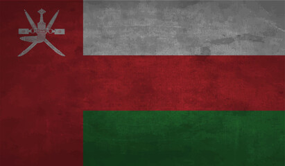 Grunge Oman flag. Oman flag with waving grunge texture