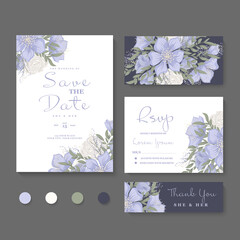 Flower designs border - floral wedding set vector illustration