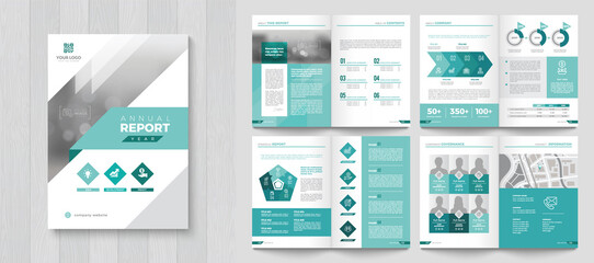 Corporate Annual Report with a cover. Brochure, Folder, Presentation, Leaflet. A4 format.