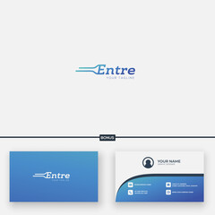 simple lettering E letter entre logo