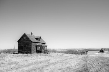 A beautiful weathered abandoned farm house