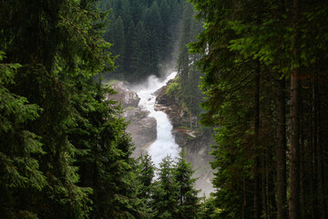 krimml waterfall mountains sky green mighty austria vacation
