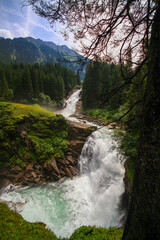 krimml waterfall mountains sky green mighty austria vacation