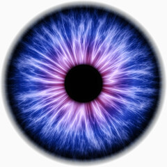 Illustration of a blue human iris. Digital artwork creative graphic design.