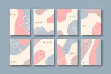 Set of cover design template in abstract painted style with pastel colors