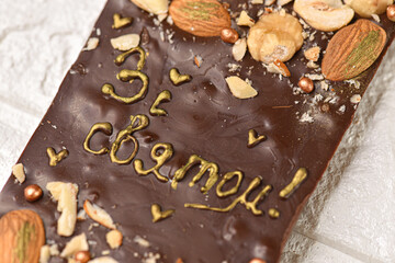 Handmade chocolate .