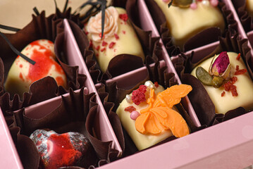 Handmade chocolate .