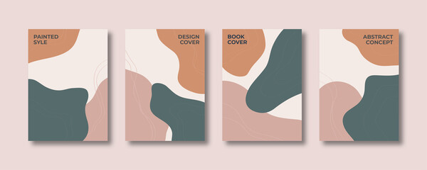 Trendy abstrack square template with pastel colors