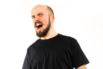 Fototapeta premium In each photo in the series, the man shows different emotions.