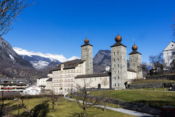 The Stockalper Palace in Brig-Glis, Switzerland. Built in baroque style between 1651 and 1671, it is a Swiss heritage site of national significance.