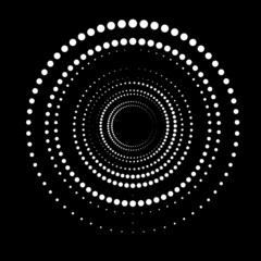 Halftone dots in circle form. round logo . vector dotted frame . design element