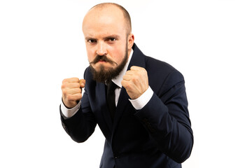 In each photo in the series, the man shows different emotions.