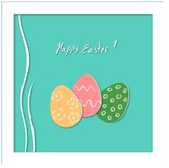 Happy Easter greeting card with eggs