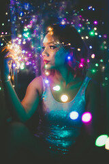 Dream Girl in Fairy lights 