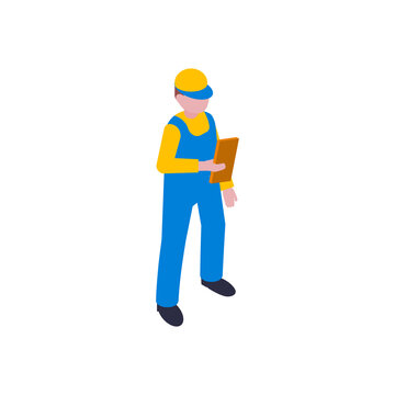 Delivery Worker Isometric Composition
