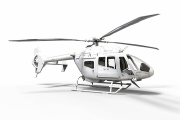 3D render image representing a helicopter on white background