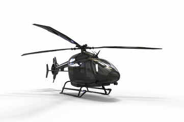 3D render image representing a helicopter on white background