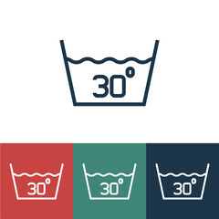 Line icon water with thirty degree temperature