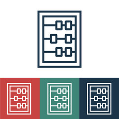 Linear vector icon with abacus