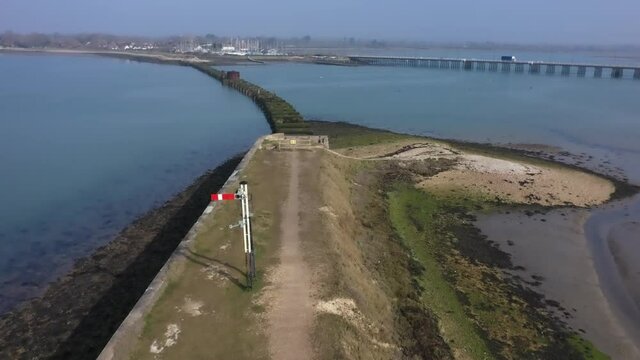The Old Hayling Island Railway Bridge, Billy Line and signal aerial footage of the remains of this wooden bridge that was closed in 1963 and was a branch line from Havant to Hayling Island.