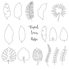 Summer tropical covers backgrounds set with leaf. Vector set floral background, Nature background, banner, cover, templates, posters.