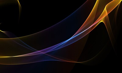 Abstract colourful wave on a black background	