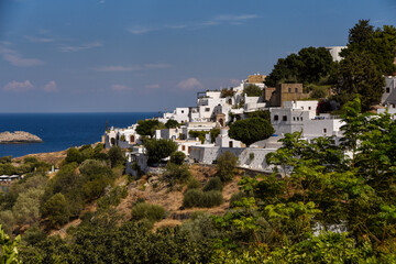 Fototapeta na wymiar Rhodes, Greece – amazing view of the beautiful Lindos town