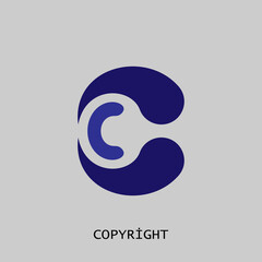 Copyright icon. Property symbol. Legal sign. Logo design element