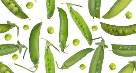 seamless background from group of pea pods