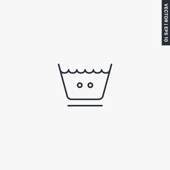 Gentle wash in warm water, linear style sign for mobile concept and web design