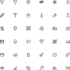 icon vector icon set such as: pizzeria, canned, pub, meatballs, bird, apron, anise, beer, rectangular, smoothie, uniform, glassware, plate, icons, butter, editable, ripe, meatball, electrical, honey