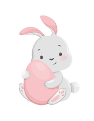 Happy Easter. Funny bunny cartoon character