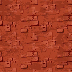 Obraz premium Seamless texture of stone red old wall.