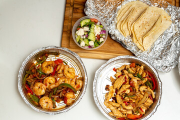 Chicken and Shrimp Fajitas Dinner
