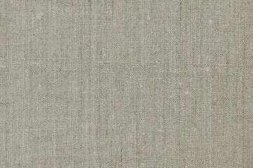 Natural light pastel pale grey taupe tan rustic flax fiber linen fabric swatch texture horizontal pattern, vertical bright rough detailed vintage textile background macro closeup, crumpled textured bu - 417703290