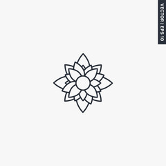 Mandala, ornament, linear style sign for mobile concept and web design
