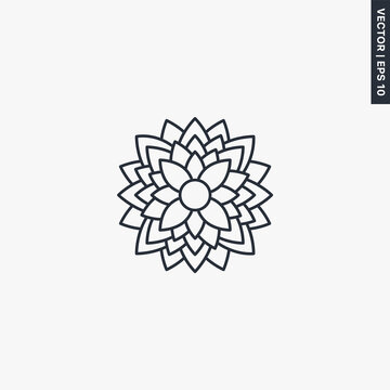 Mandala, linear style sign for mobile concept and web design