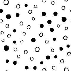 Random dots seamless pattern. Doodle circles texture background.