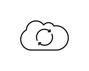 Cloud and refresh symbol for storage refresh update. Social Campaign Process Concept. Data Sync. CRM, Campaign management, project management icon. Vector illustration Design on white background EPS10