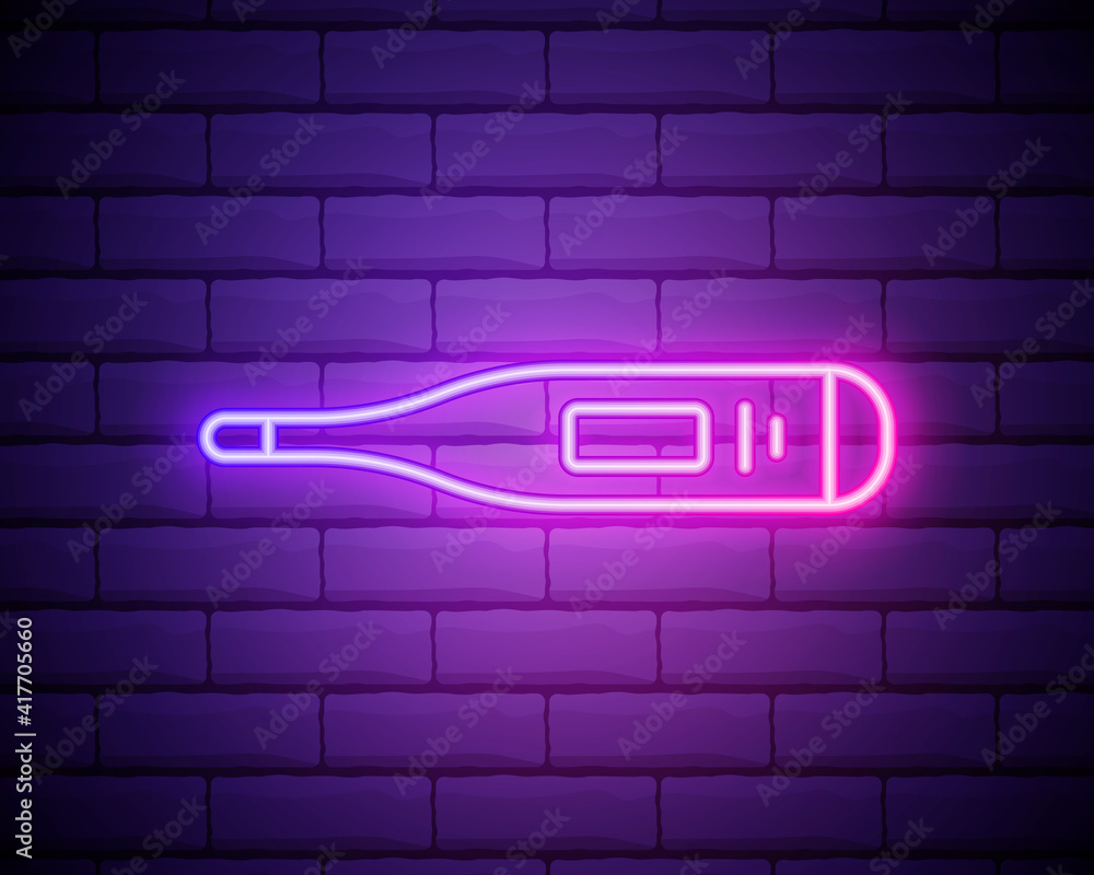 Poster thermometer neon icon. elements of measure set. simple icon for websites, web design, mobile app, in