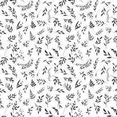 Seamless vector pattern with boho sprigs