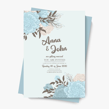 Floral Border Background - Light Blue Flowers