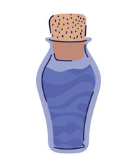 purple bottle with one potion on a white background