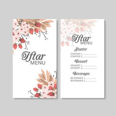 Obraz premium Arabic restaurant menu. Ramadan greeting card. Iftar Party Vector