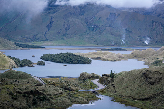Beautiful Atillo lagoons of the Sangay national park in Ecuador 