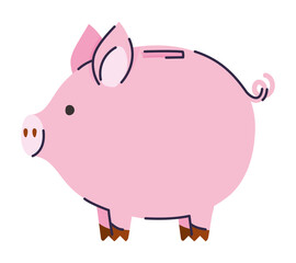 bank piggy on a white background