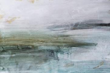 Abstract landscape art background. Seascape Contemporary art. Oil painting of ocean. oil paint texture. Modern art. - 417710231