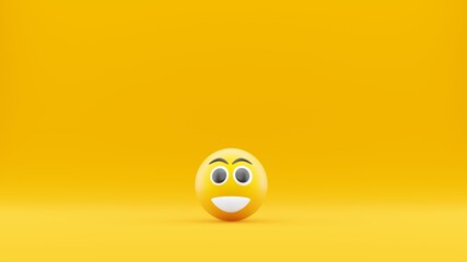 Curious expression emoticons. 3D Illustration funny face character 